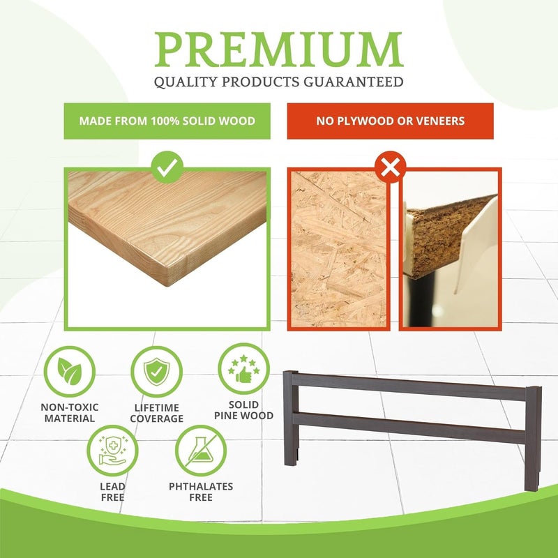 CC KITS Safety Guard Rail for Baby, Kids, and Children - Solid Wood Safety Bed Rail for Toddlers - Easy Installation - Premium Protection for Bunk, Twin, Full, Queen and King Size Beds - (Espresso) - Image 4